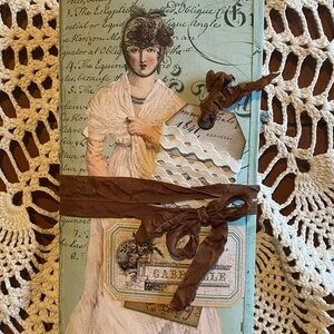 Vintage-Inspired Brown and Cream Decorative Journal portfolio